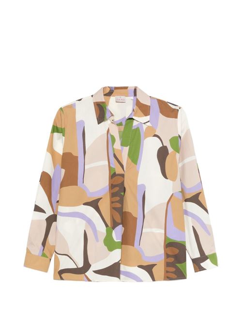 Camicia donna Emme Marella fantasia sabbia in popeline EMME Marella | PONTILE001